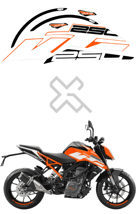 Half Body Sticker Compatible with Duke 250 | Made in Premium Gloss Vinyl with FPF (Fade Protection Film), Precut Sticker, Waterproof, Pack of 1